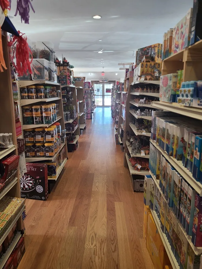 A fully stocked toy aisle at Kids Cargo